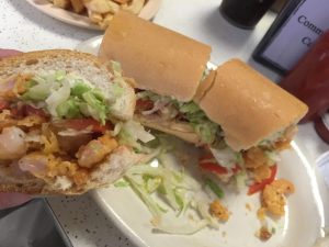 The economical and delicious fried shrimp po boy