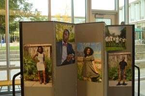 Photos of the contestants displayed in the LSC. Photo by Selena Rodriguez.