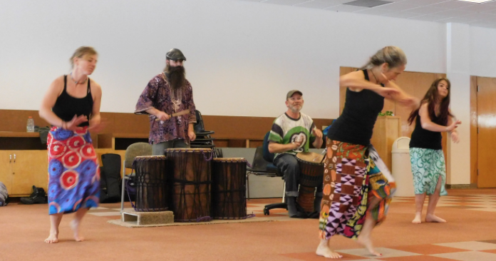 Fale demonstrates a West African dance style.