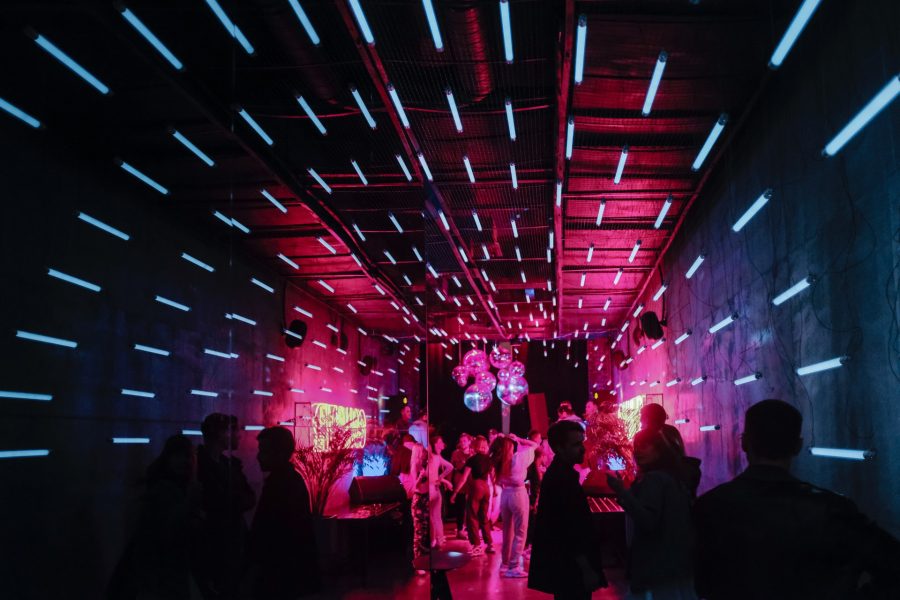 neon colored party room