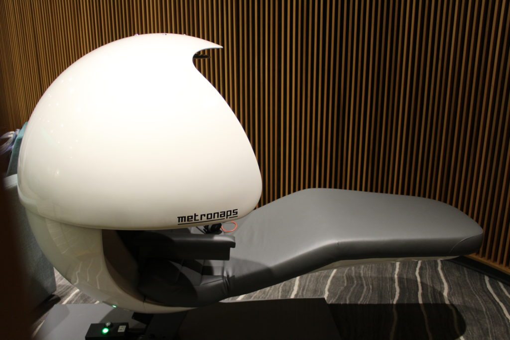 New nap pod located in the relaxation room of the CSU Health and Medical Center. 