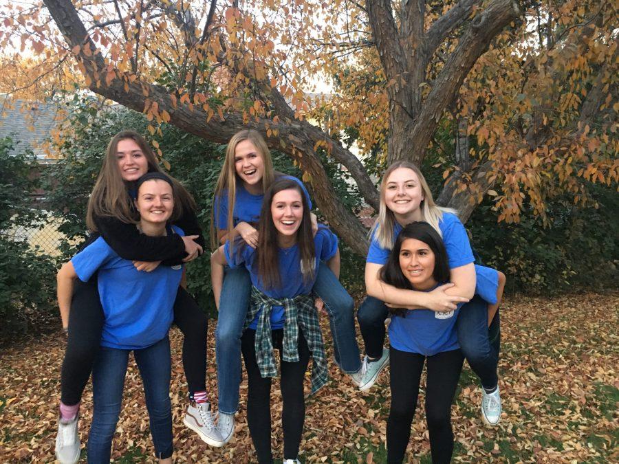 New members of Kappa Kappa Gamma recently participated in the fall philanthropy Kamp Kappa which raises money for a scholarship given by Kappa. Photo credit: Clare Burnett