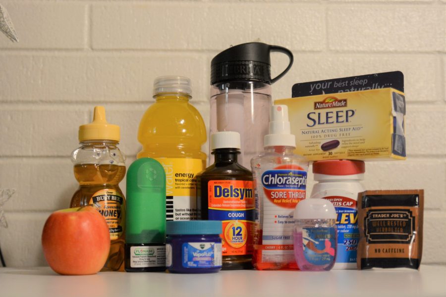 All+the+medicines+and+items+that+can+help+you+get+through+your+sickness.+Photo+credit%3A+Mackenzie+Boltz