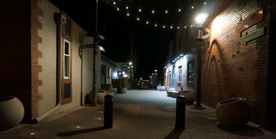 old town alley at night
