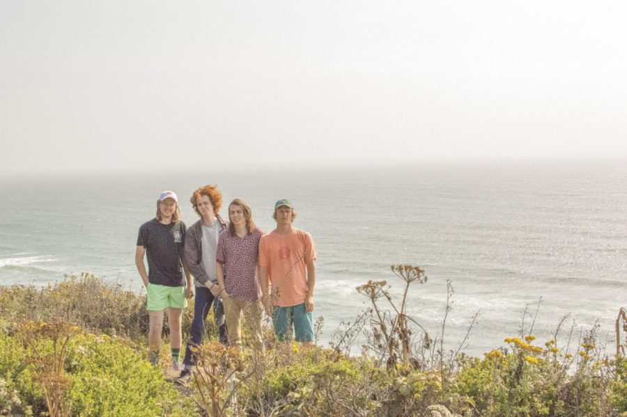 Local Band Bloomers poses on a California Beach in July 2018. (AJ Frankson | Collegian)