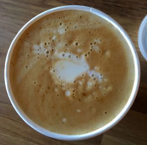 top view of coffee foam