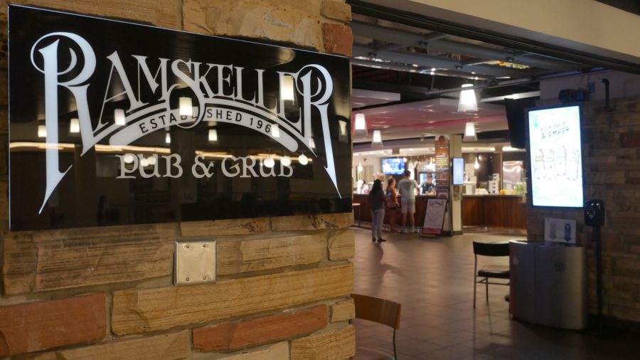 The Ramskeller sign at Ramskeller Pub & Grub in the Lory Student Center Sept. 8. (Greg James | College Avenue Magazine)