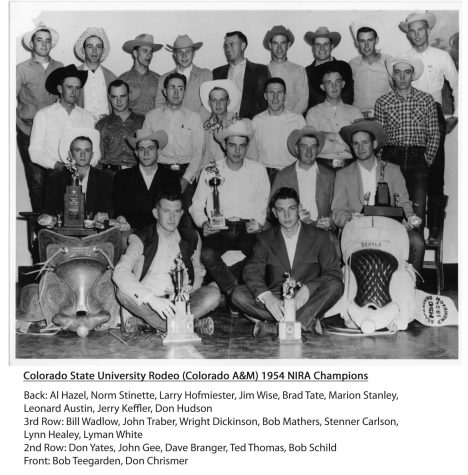 1954 CSU Rodeo Champions pose after victory.