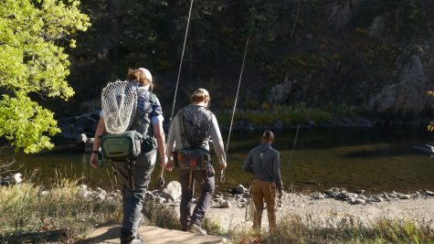 Colorado State fly fishing club members Kate Moseley, Gavin Jones, and Jack Allen head down to fish at the Cache Le Poudre river.