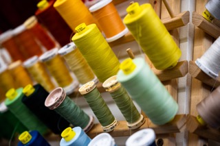 Spools of thread inside the Costume Design Shop at Colorado State University.