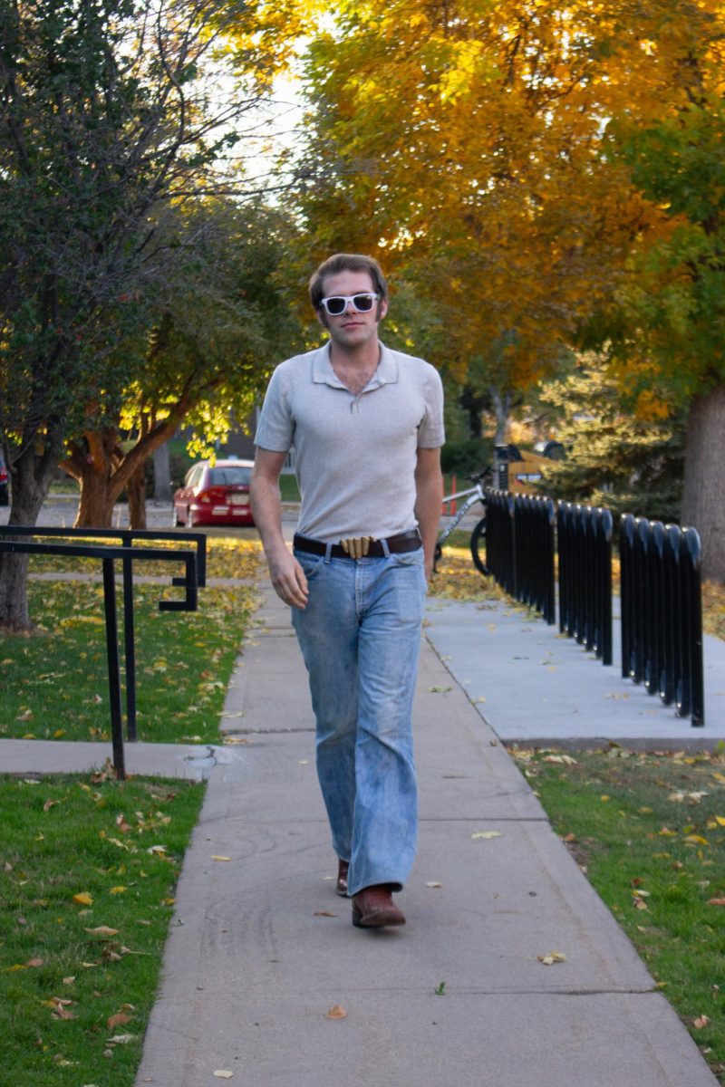 Rob Maranville can be seen wearing bell bottoms paired with a pair of brown cowboy boots Oct. 18.