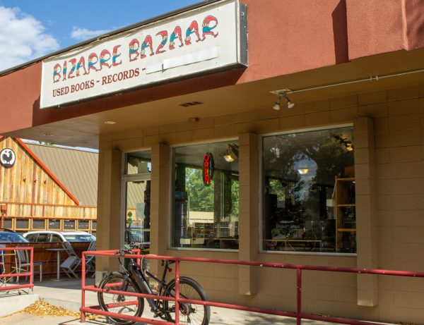 Bizarre Bazaar, located on 1014 South College ave sells gently-used books, records, turntables, amplifiers, speakers, and repair work Oct. 5, 2023.