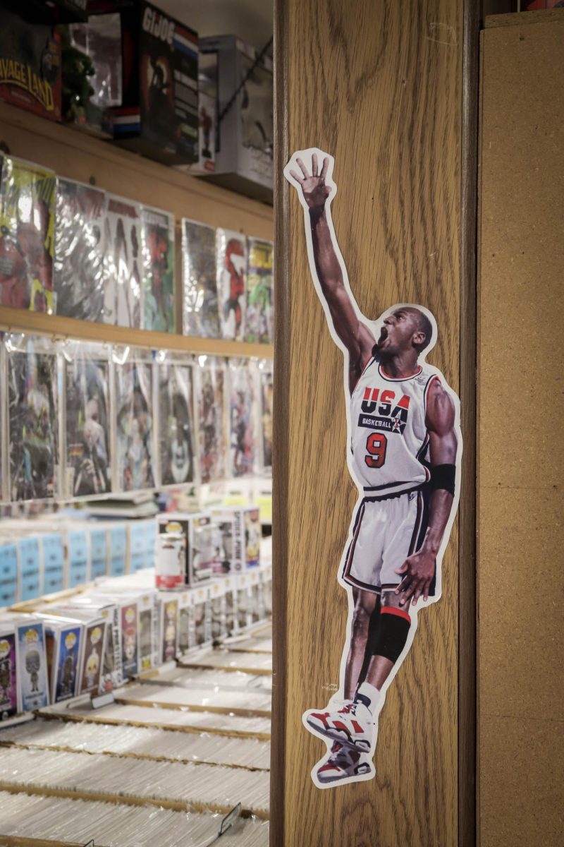 Michael Jordan poster at Grand Slam Sports Cards and Comics Jan. 24.
