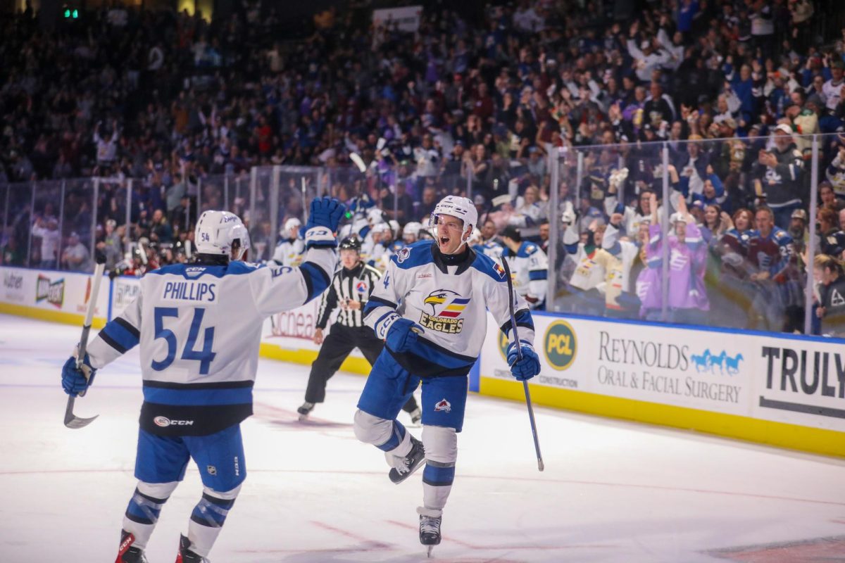 Jacob MacDonald (4) celebrates scoring a goal Oct. 11, 2024.