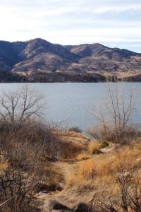 View of water and mountains at Horsetooth Reservoir in Fort Collins, Colo. Feb 3.