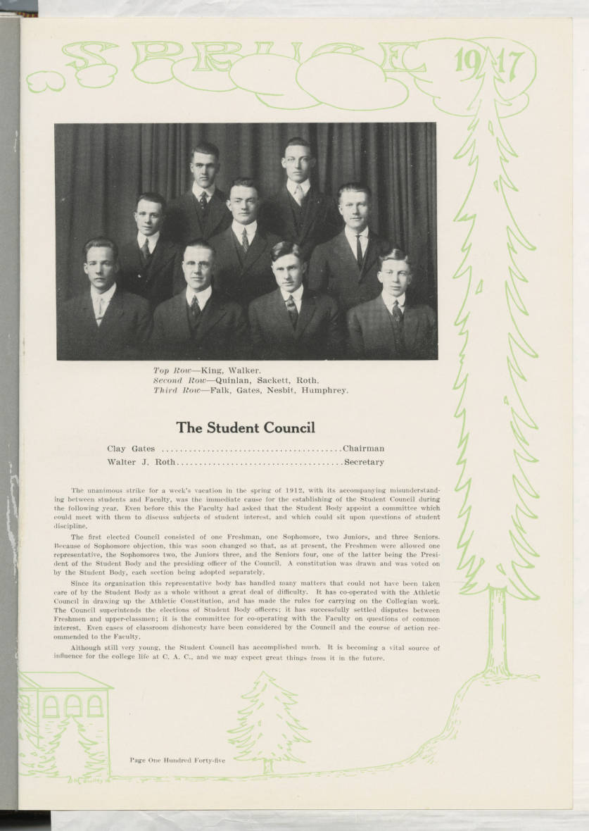 The 1917 collection of Silver Spruce, featuring the developing student council, Fort Collins, Colo., 1917.